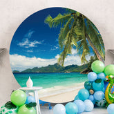 Aperturee - Summer Coconut Tree With Beach Round Backdrop